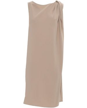 P.A.R.O.S.H. Draped Evening Dress With Single Shoulder Detail - Natural