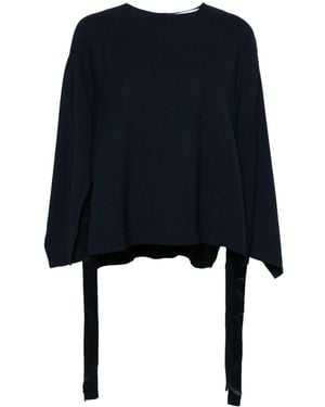 Erika Cavallini Semi Couture Side-Slit Cady Blouse - Blue