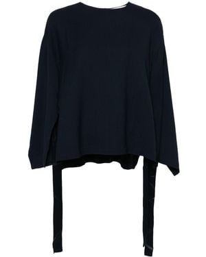 Erika Cavallini Semi Couture Cady Textuur Blouse - Blauw