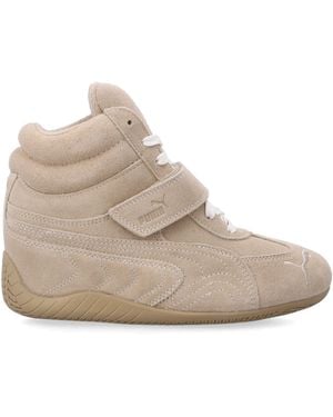 PUMA Speedcat Wedge Padded Collar High-Top Wedge Sneakers - Natural