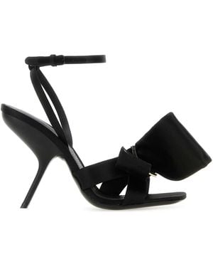 Ferragamo Salvatore Satin Sandals - Black