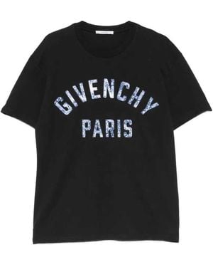 Givenchy Camiseta Con Apliques De - Negro