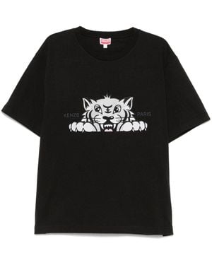 KENZO Gots Happy Tiger T -shirt - Zwart