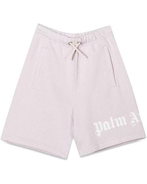Palm Angels Fleece Girl Short Logo - Pink