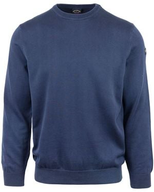 Paul & Shark Maglia Blu Con Patch Logo Cucito - Blue