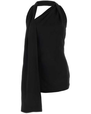 Loewe Satin Mini Dress - Black