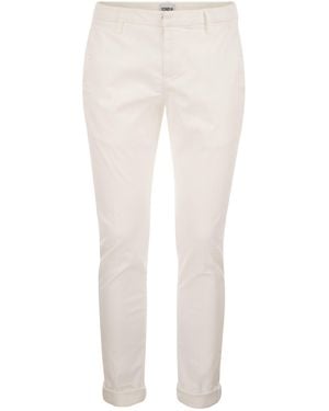 Dondup Gaubert Slim Fit Gabardine Trousers - White