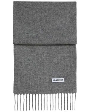 Jil Sander Small Wool Scarf - Grey
