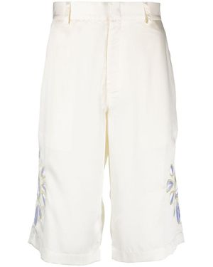 Bluemarble Broidered Flowers Shorts - Blanc