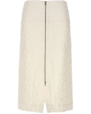 Jil Sander In Reliëf Katoenen Rok - Naturel