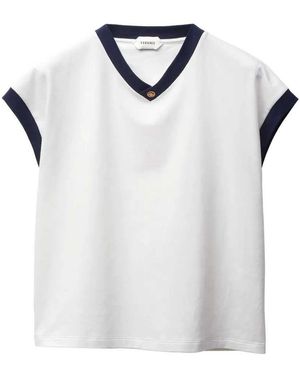 Versace Slim Fit Stretch Cotton Jersey T Shirt - White