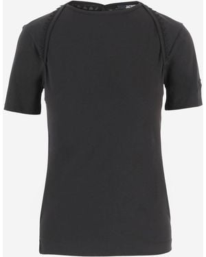 Jacquemus Cotton Top With Back Button Placket - Black