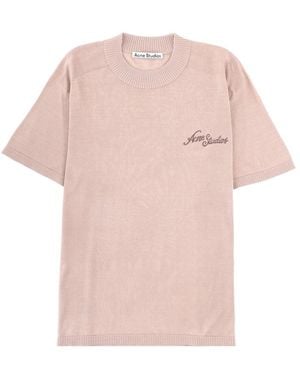 Acne Studios T Shirt With Logo - Pink