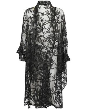 Moyuru Embroidered Long Jacket - Black