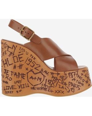 Chloé Maxime Wig Sandalen - Bruin