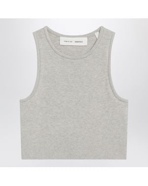 Fear Of God Ribbed Greige Cropped Top - Grey