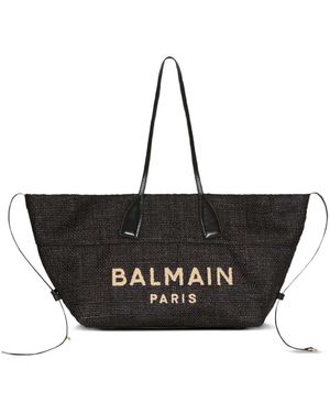 Balmain Track Cabas Avec Broderie - Noir