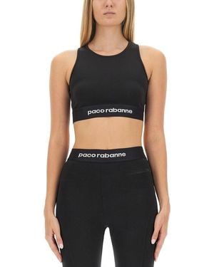 Rabanne Tops With Logo - Black