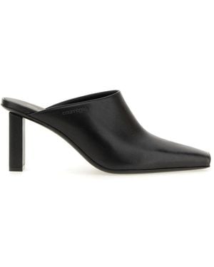 Courreges Pointed Toe Mules - Black