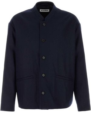 Jil Sander Mandarin Collar Jacket - Blue