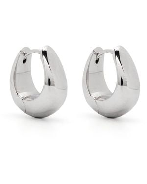 Tom Wood Ice Small Oval Hoop Orecchini - Bianco