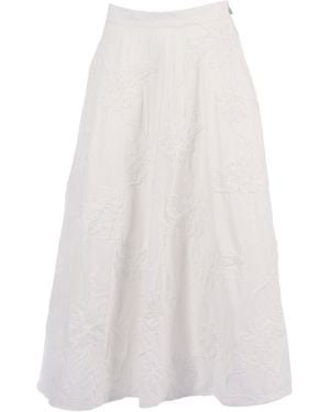 ROTATE BIRGER CHRISTENSEN Flower Maxi Skirt Bright (Regular Fit) - White