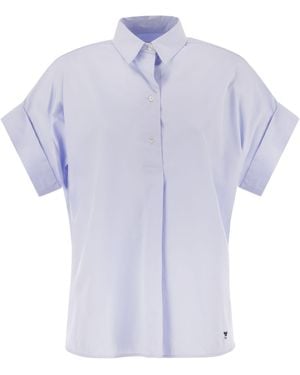 Weekend by Maxmara Wochenende Max Mara Ardea gerade Baumwollpopelhemd - Blau