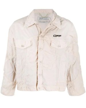 Off-White c/o Virgil Abloh Wit Wit Off Wit Wit Logo Windbrak Bomber Jaag - Naturel