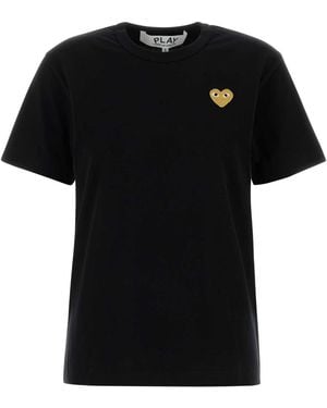 COMME DES GARÇONS PLAY Style Cotton T-Shirt For - Black