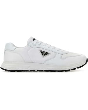 Prada Side Logo-Plaque Low-Top Trainers - White