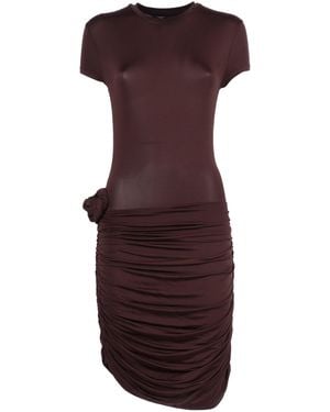 ROTATE BIRGER CHRISTENSEN Draped Mini Dress Chicory Coffee (Slim Fit) - Purple