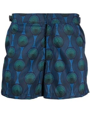 OZWALD BOATENG Printed Swim Shorts - Blue
