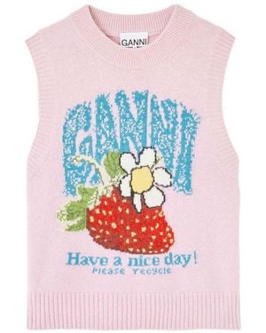 Ganni Wool Vest - White