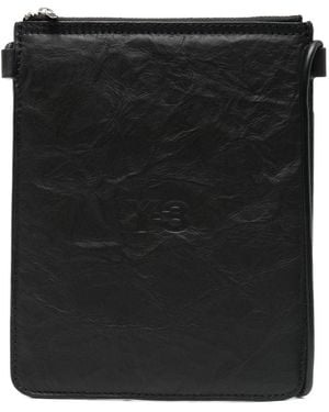 Y-3 Zwarte Lederen Schoudertas