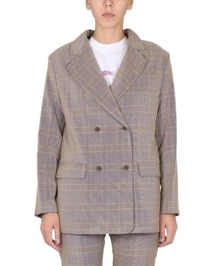 McQ Oversized Blazer With Mirror Lapels - Grey