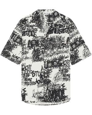 Acne Studios Printed Button-Up Shirt - Black