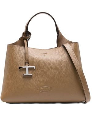 Tod's Micro Leather Shopping Bag - Natural