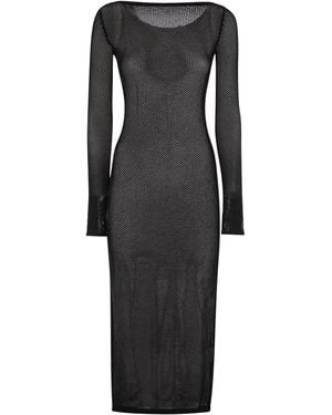 Sportmax Grado Long Mesh -jurk - Zwart