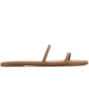 TKEES Skin Leather Gemma Slippers - White
