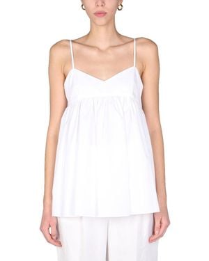 Aspesi Solid V Neck Top - White