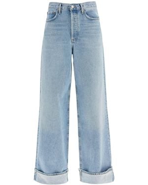 Agolde Jeans A Gamba Ampia Con Risvolto Dame - Blu