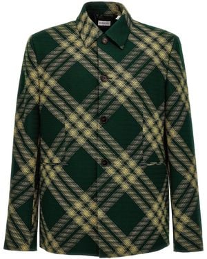Burberry Check Wolle maßgeschneiderte Blazer - Grün