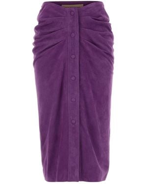 Valentino Garavani Suede Skirt - Purple