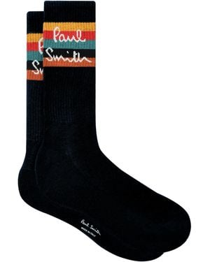 Paul Smith Katoenen Gestreepte Sokken - Zwart