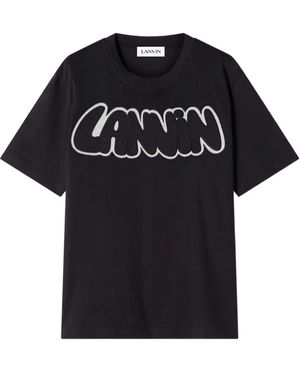 Lanvin T-shirt Met Appliqué - Zwart