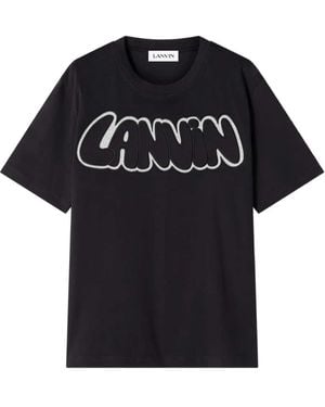 Lanvin T-Shirt mit Applikation - Schwarz