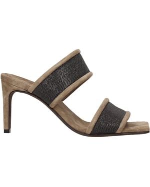 Brunello Cucinelli Sandals Suede - Metallic