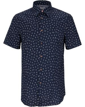 Paul Smith Herren Ss Tailored Fit Hemd - Blau