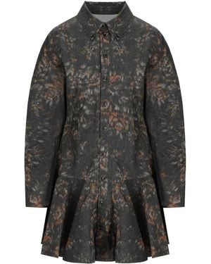Ganni Phantom Floral Dress - Gray