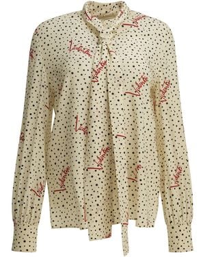Valentino Camisa Casual "Plus De Pois" - Blanco